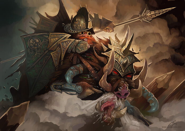 Dwarf Rider for Berserk CCG. © 2011 Fantasy World, Inc