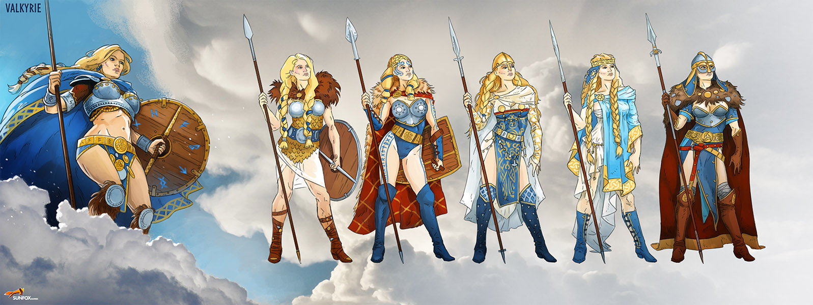 Character design for Call of the Valkyries video slot game