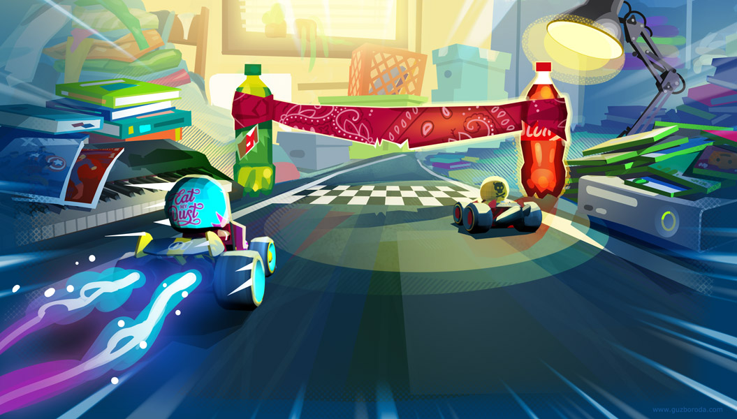 Environment sketch for kart racing game