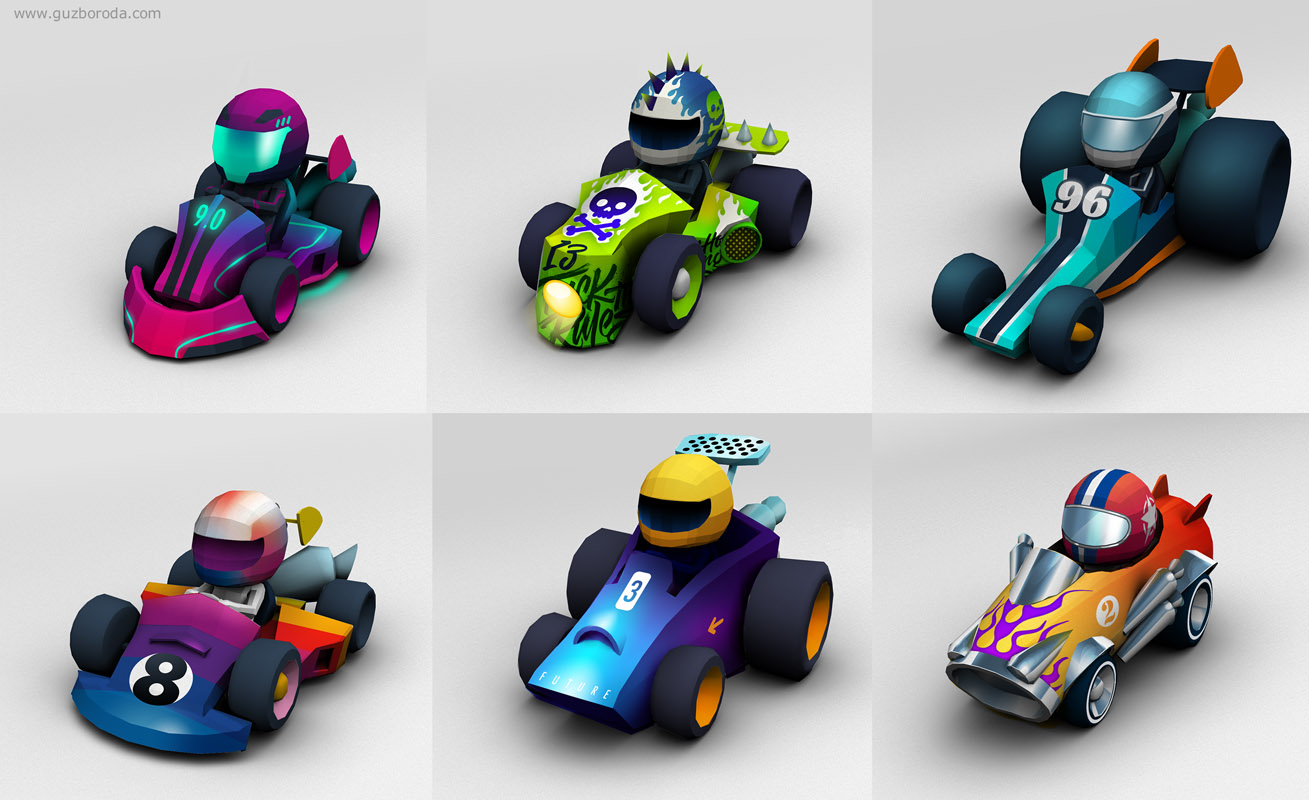 Concept art for a karts racing game