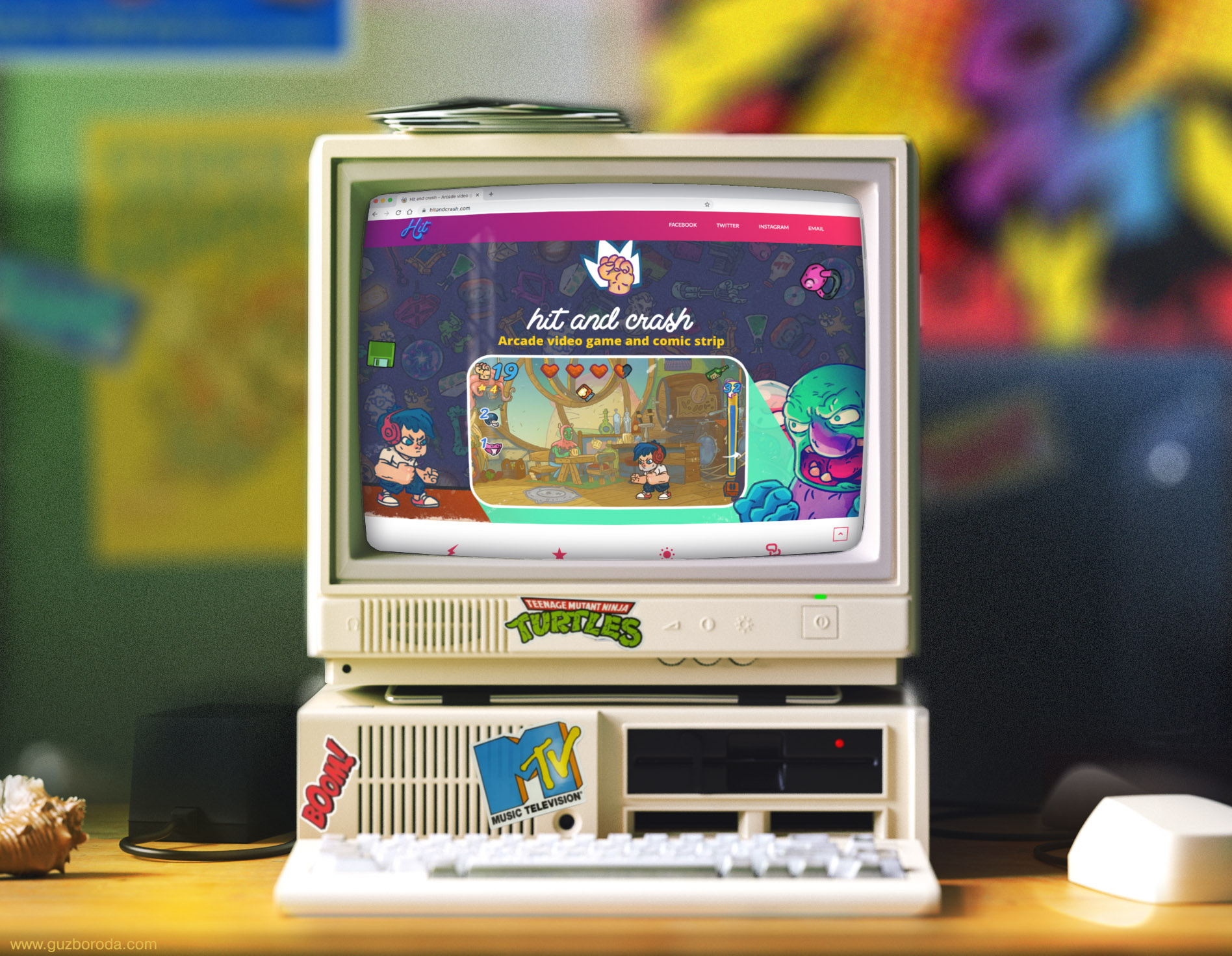 Landing page design for Hit and Crash video game